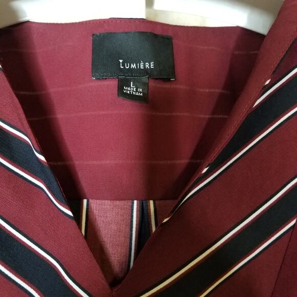 Lumiere Striped Pull Over Blouse Large - Picture 6 of 7